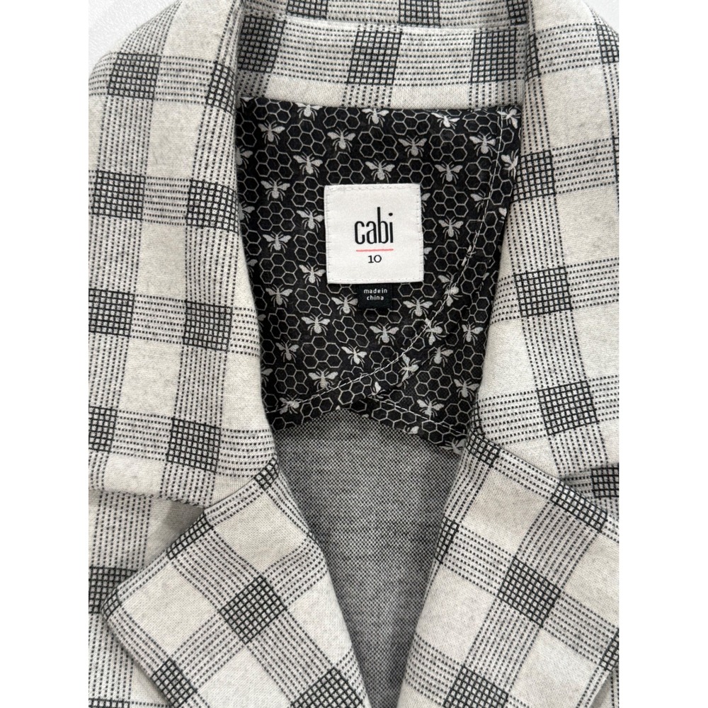 Cabi 5292 Valentina Checked Ponte Knit Blazer Jacket Women's Size 10 W453 - Picture 2 of 9